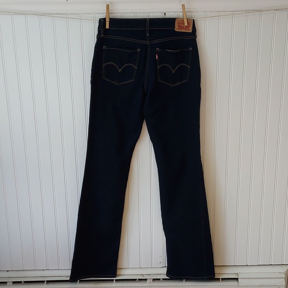 LEVI'S Women's 815 Curvy Bootcut Mid Rise Dark‎ Wash Denim Blue Jeans 29 32 - Picture 4 of 12